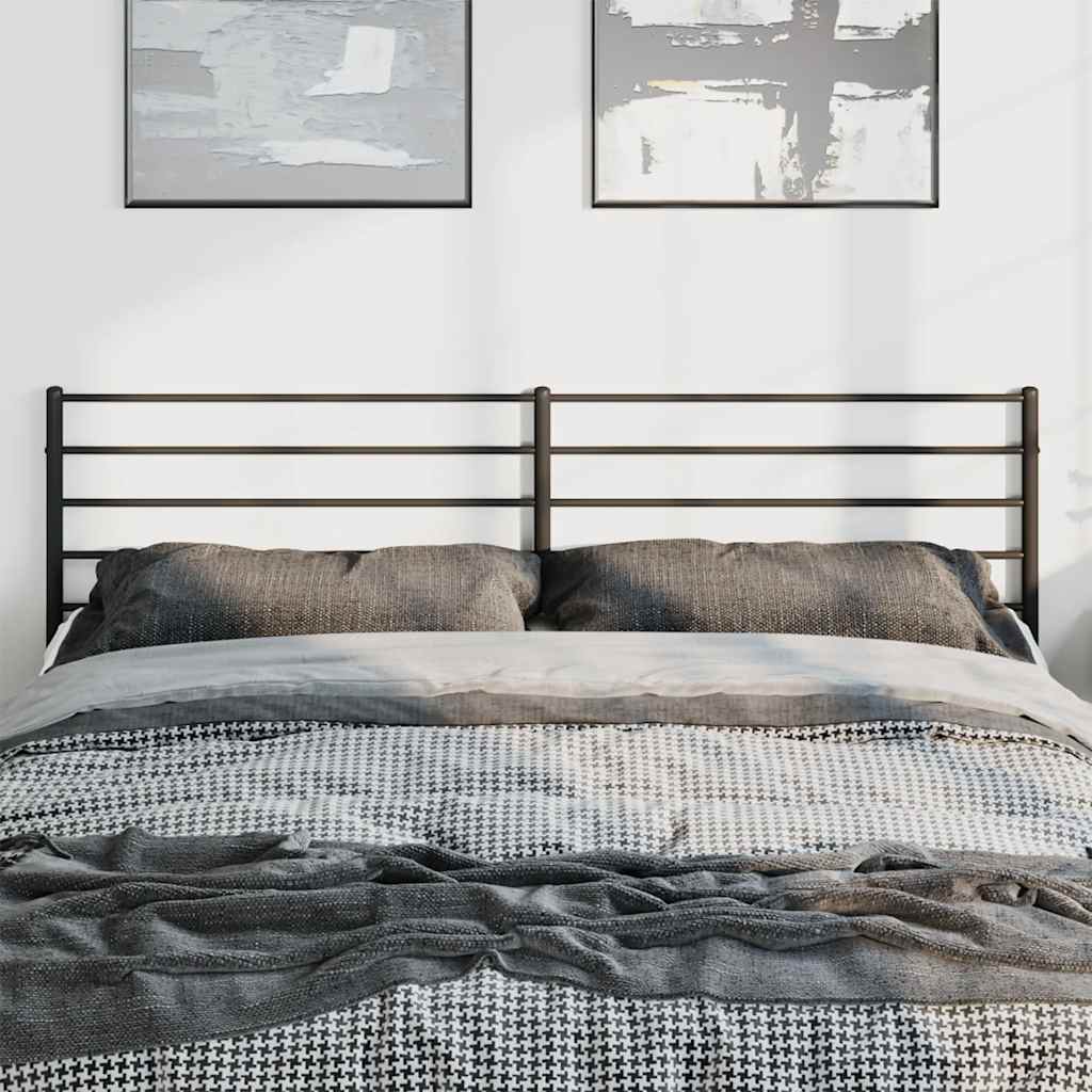 Metal Headboard Black 180 cm