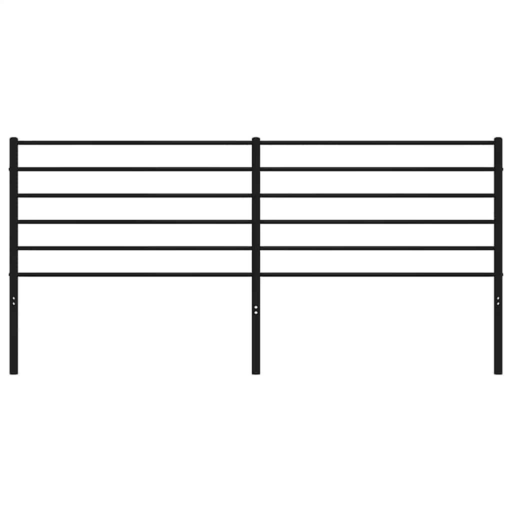 Metal Headboard Black 180 cm