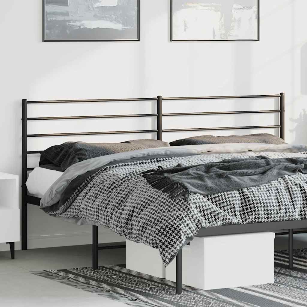 Metal Headboard Black 180 cm