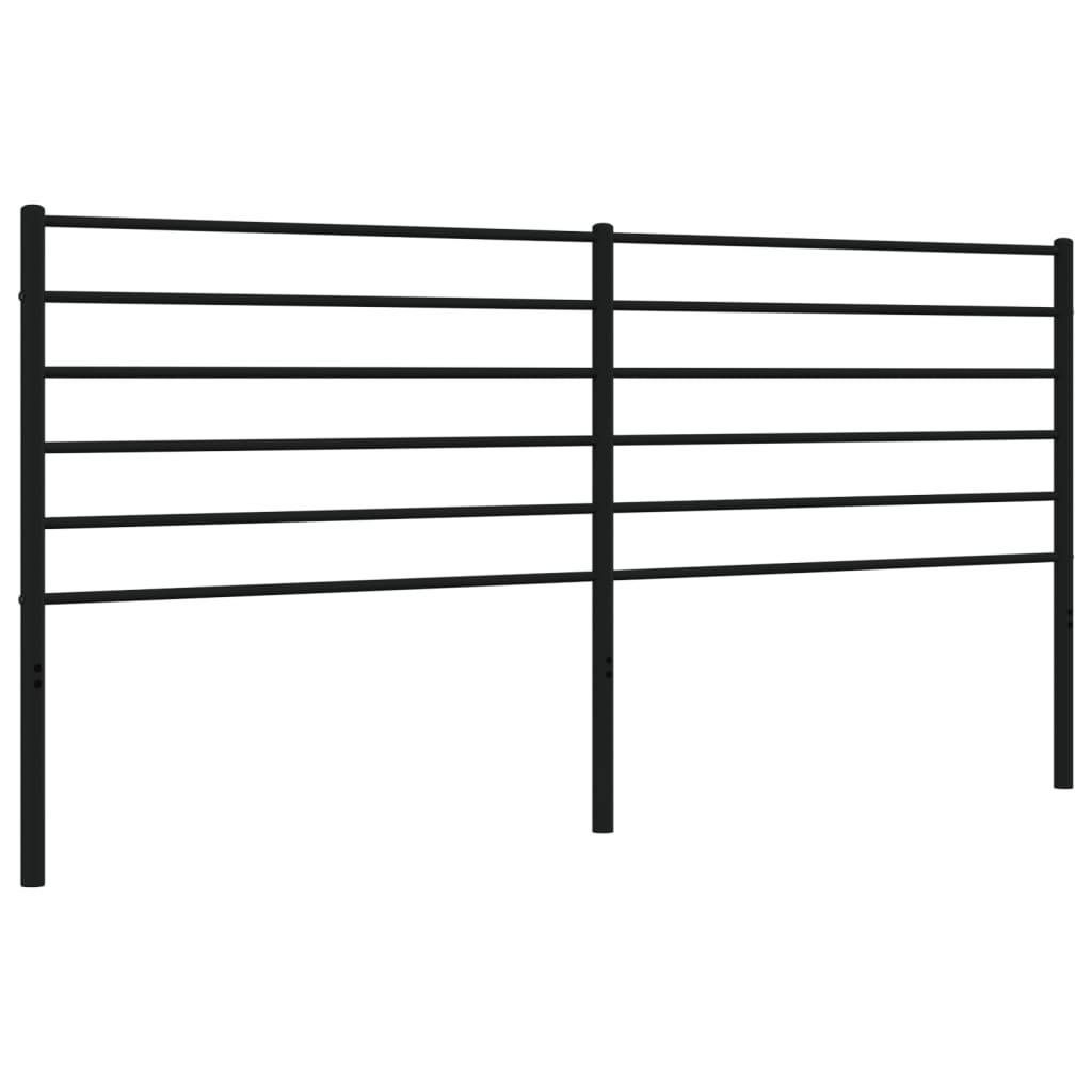 Metal Headboard Black 200 cm