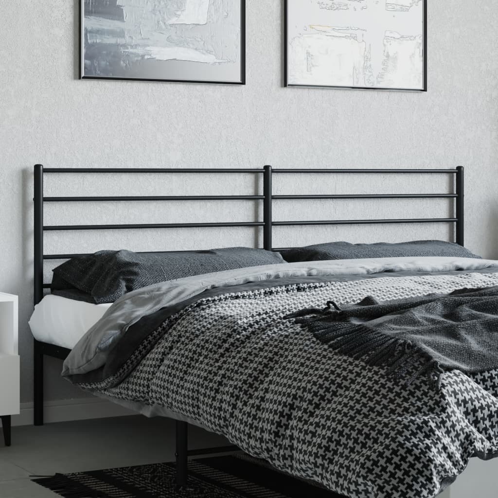 Metal Headboard Black 200 cm