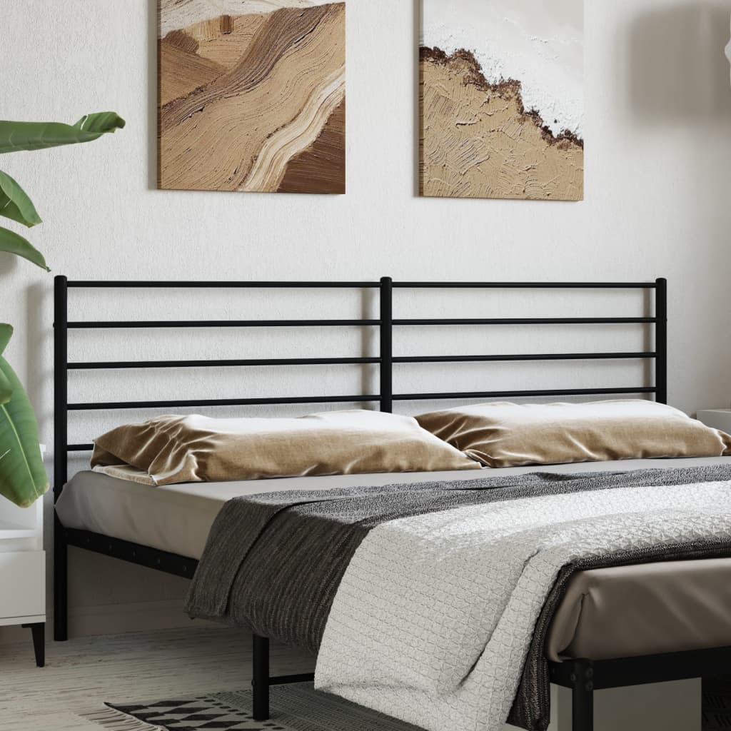 Metal Headboard Black 200 cm