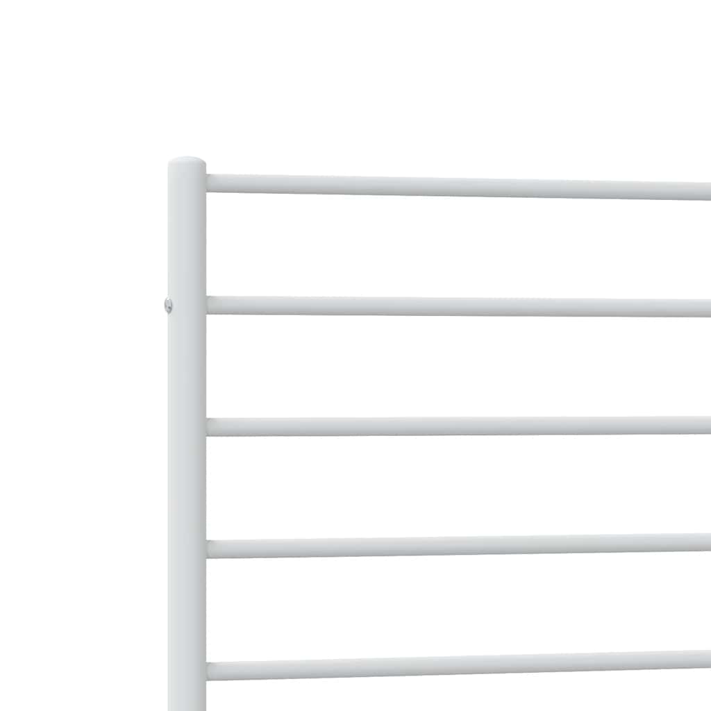 Metal Bed Frame without Mattress with Headboard White 80x200cm