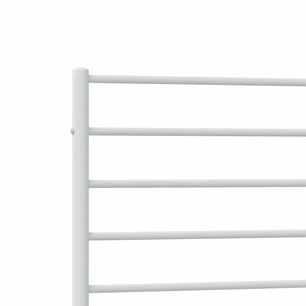 Metal Bed Frame without Mattress with Footboard White 80x200cm