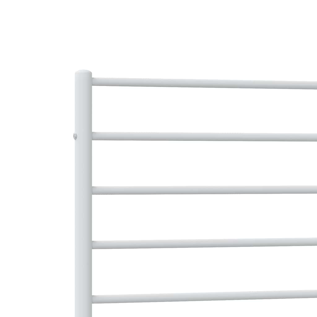 Metal Bed Frame without Mattress with Footboard White 90x200cm
