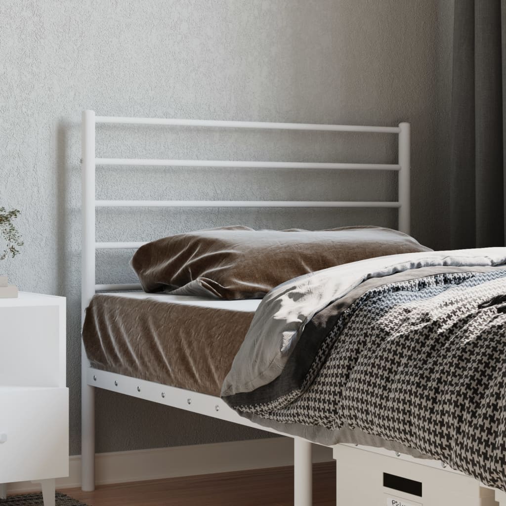 Metal Headboard White 80 cm