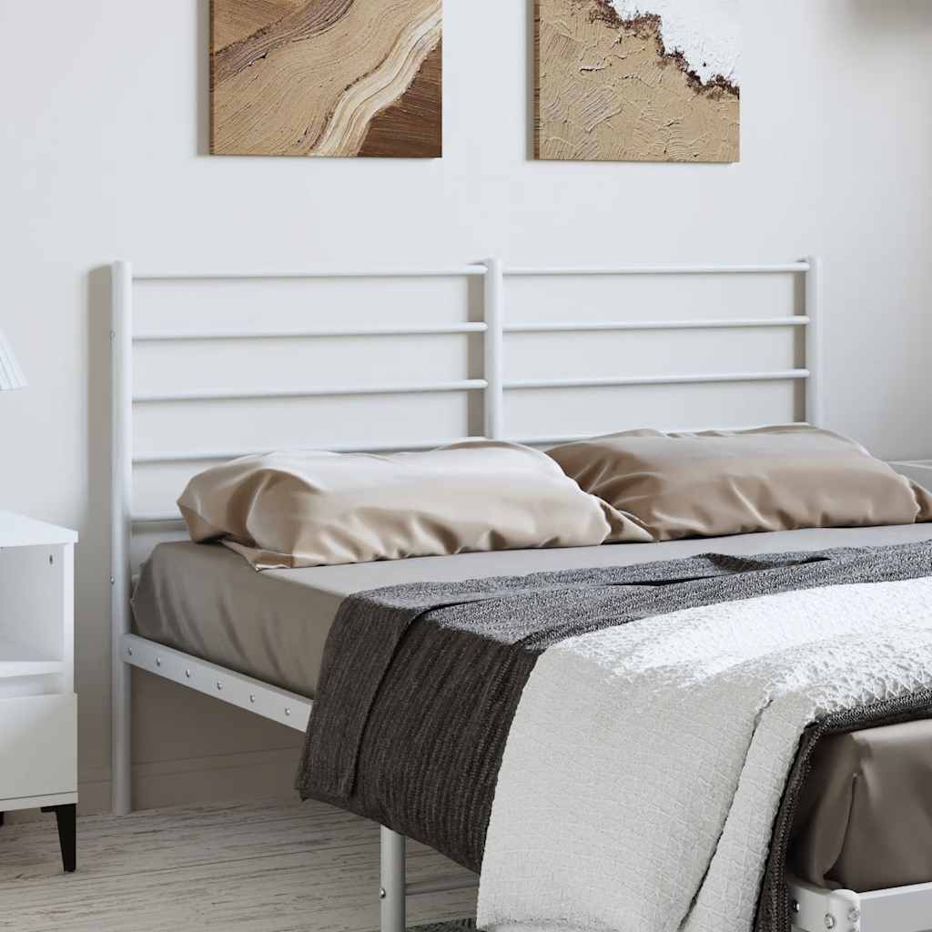 Metal Headboard White 135 cm