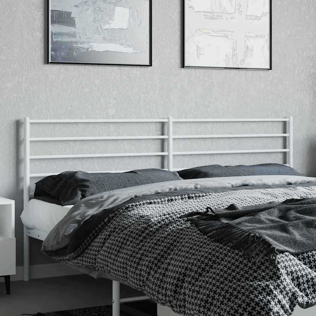 Metal Headboard White 200 cm