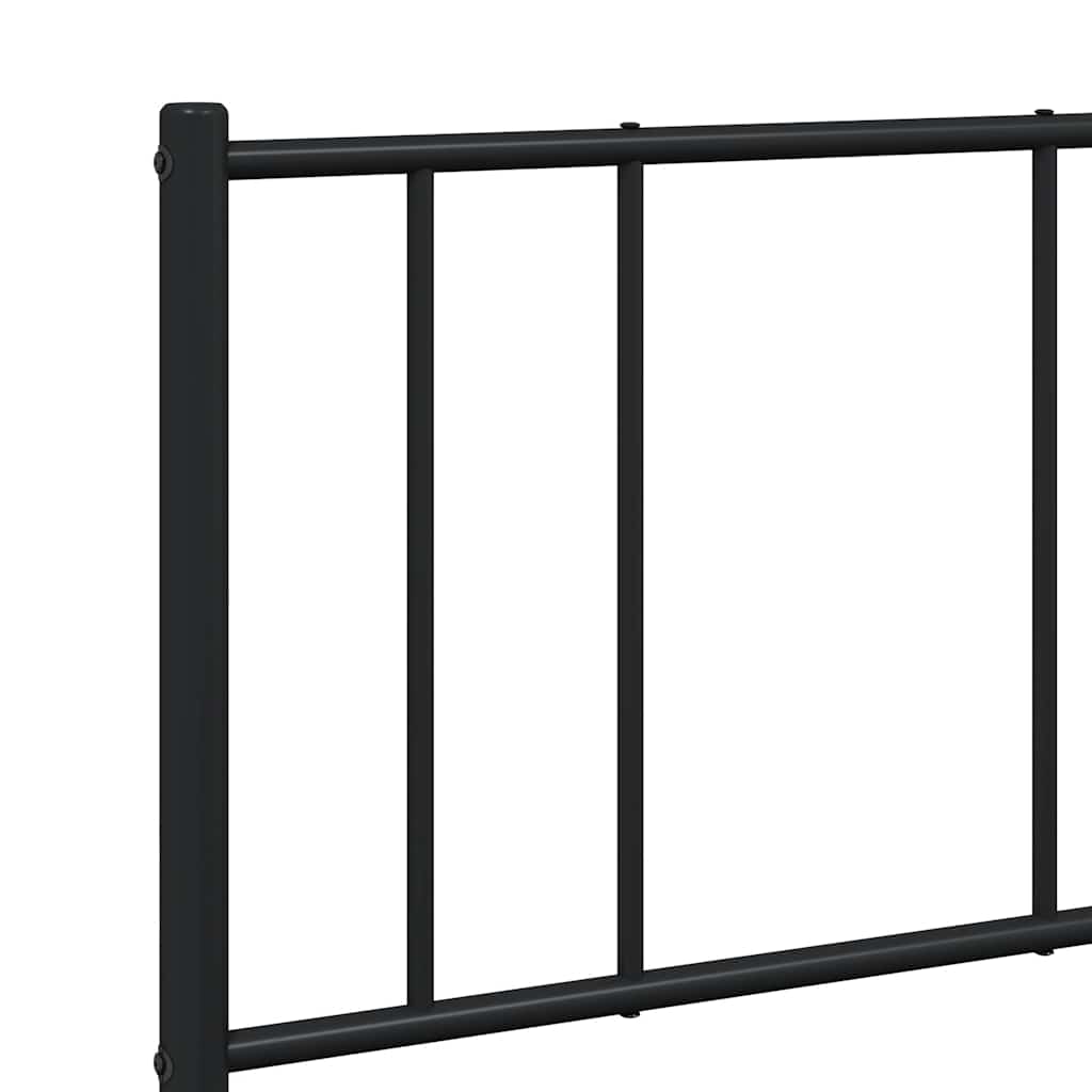 Metal Bed Frame without Mattress with Headboard Black 160x200cm