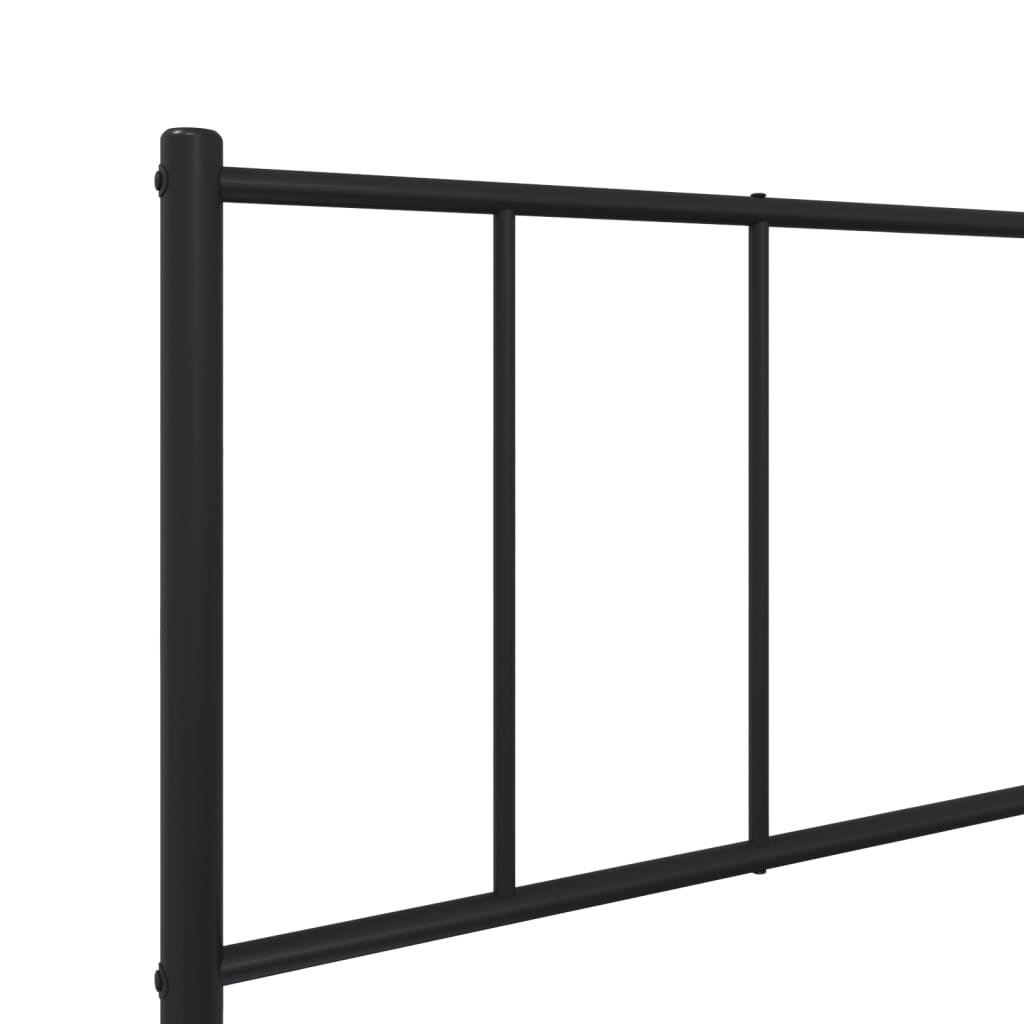 Metal Bed Frame without Mattress with Footboard Black 90x190cm