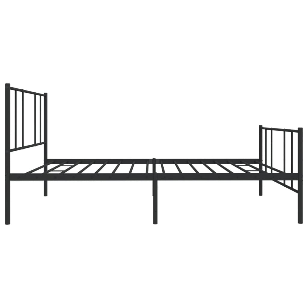 Metal Bed Frame without Mattress with Footboard Black 90x200cm