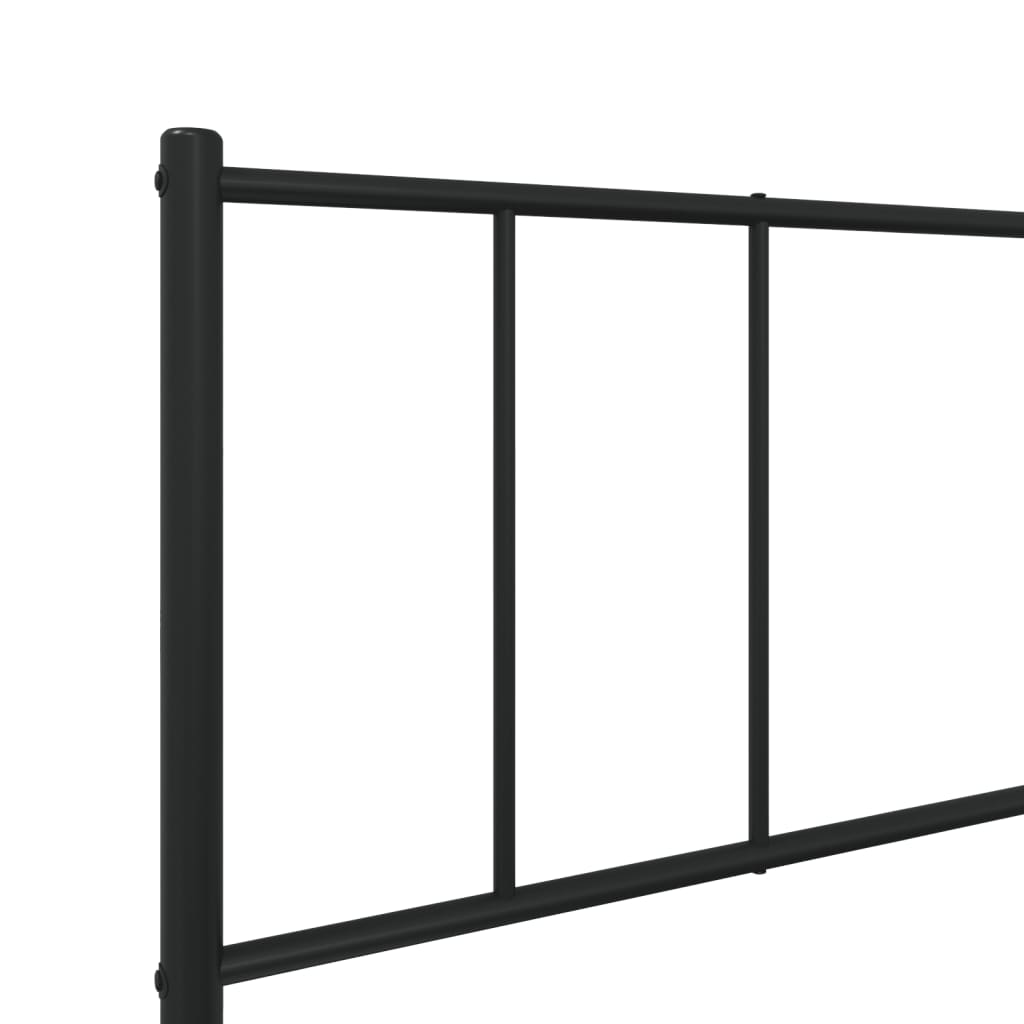 Metal Bed Frame without Mattress with Footboard Black 90x200cm