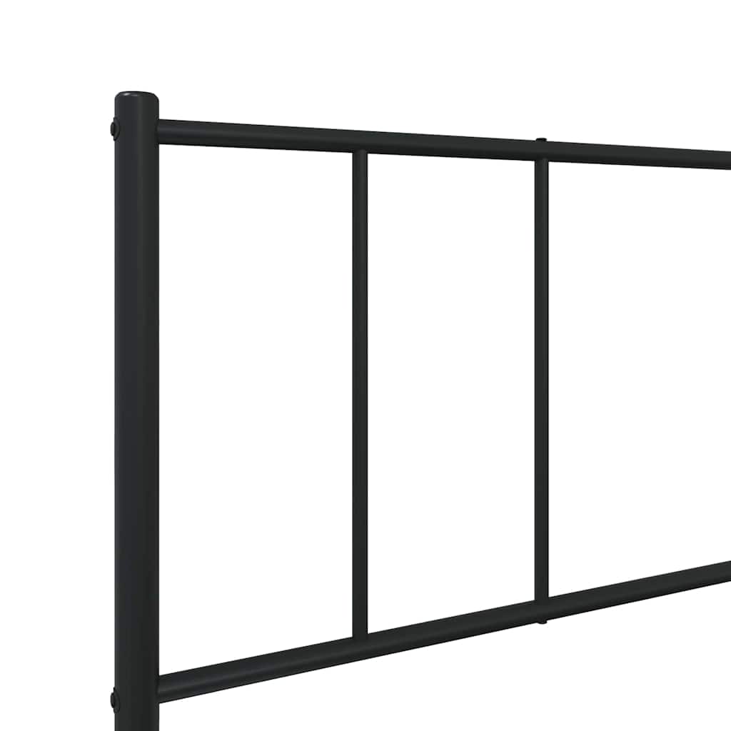 Metal Bed Frame without Mattress with Footboard Black 100x190cm