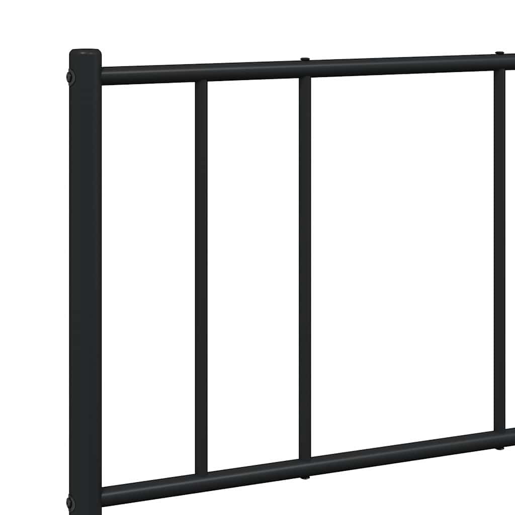 Metal Bed Frame without Mattress with Footboard Black 120x200cm