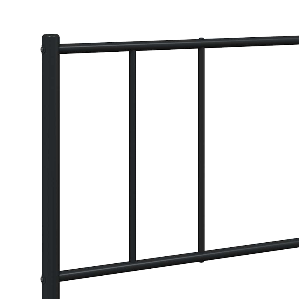 Metal Bed Frame without Mattress with Footboard Black 183x213cm