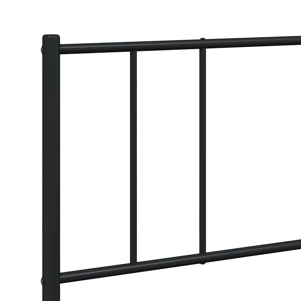 Metal Bed Frame without Mattress with Footboard Black 193x203cm