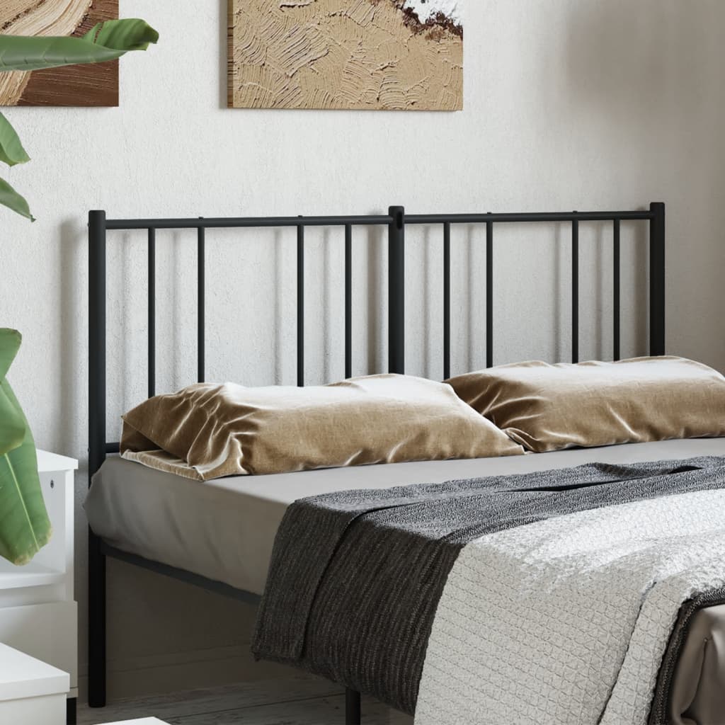 Metal Headboard Black 120 cm