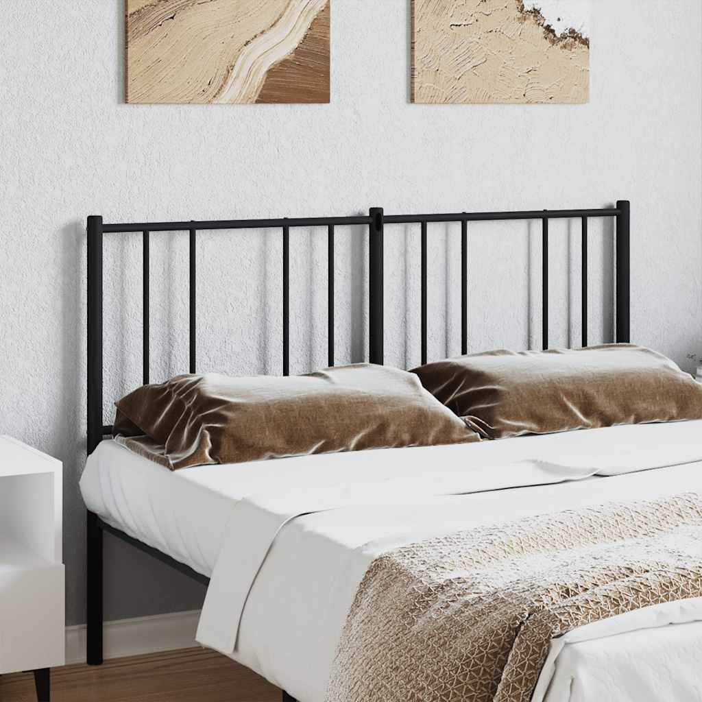 Metal Headboard Black 160 cm