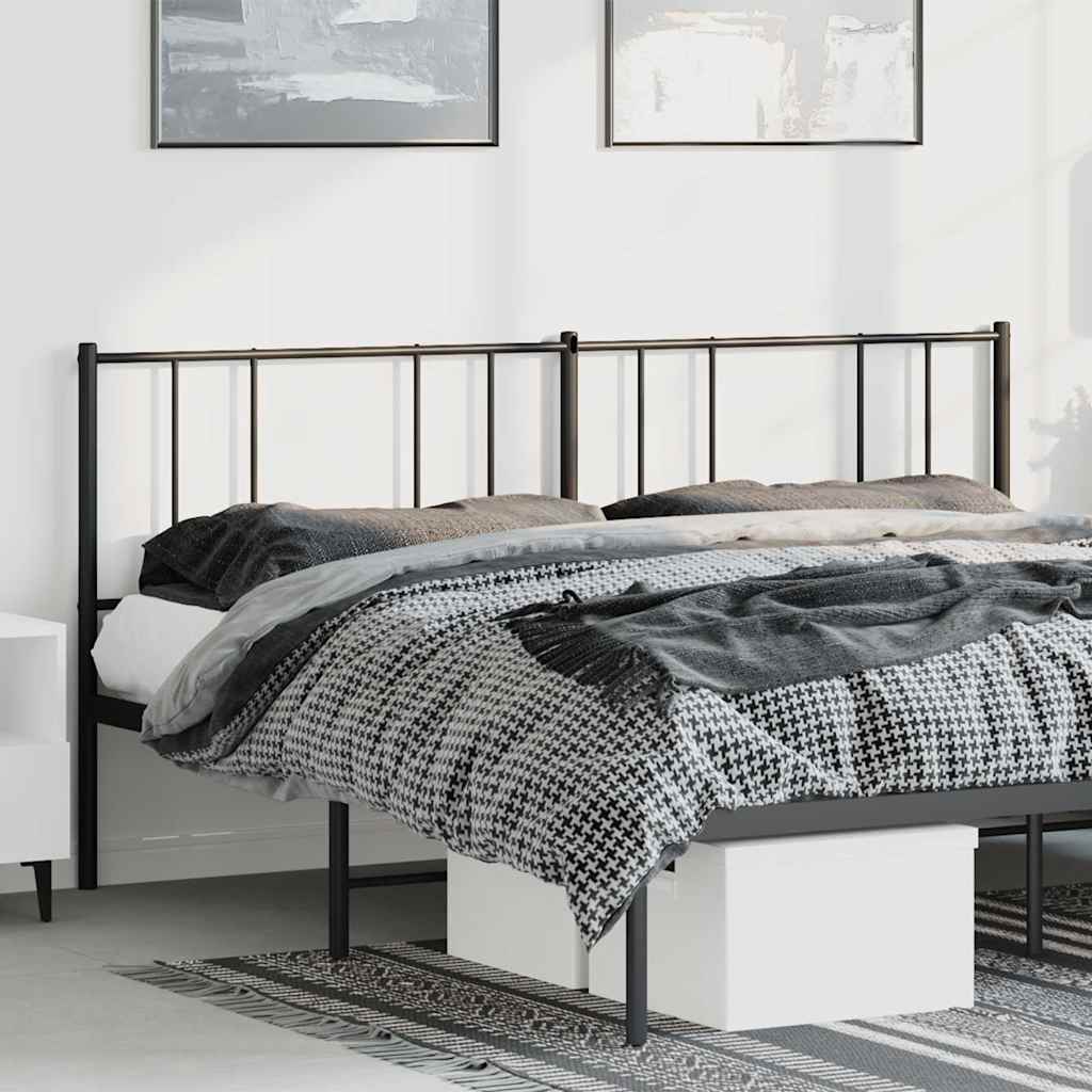 Metal Headboard Black 180 cm