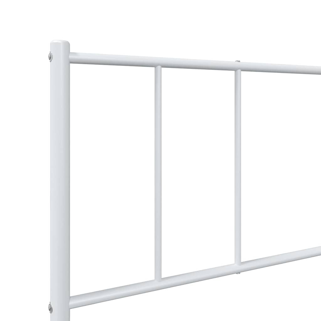 Metal Bed Frame without Mattress with Headboard White 100x200cm