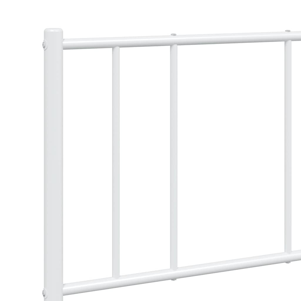 Metal Bed Frame without Mattress with Headboard White 120x200cm