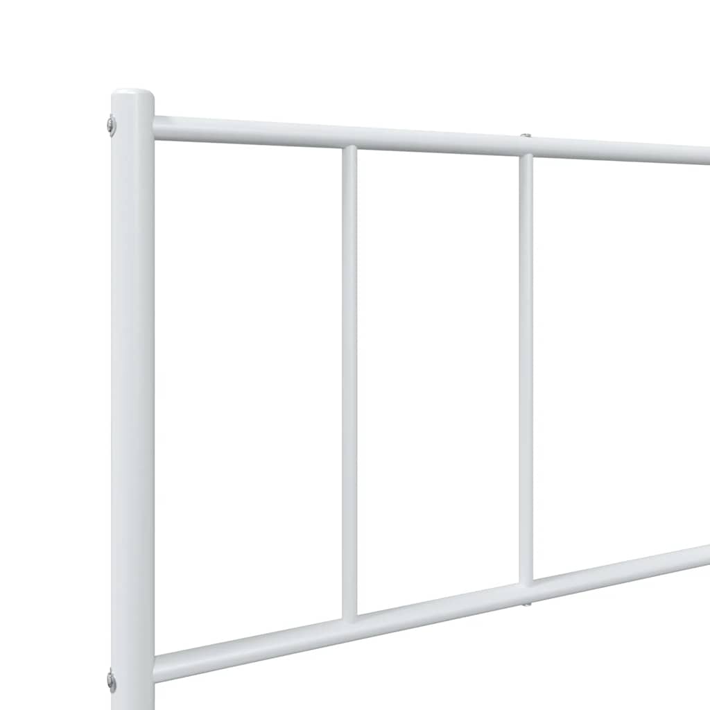 Metal Bed Frame without Mattress with Footboard White 80x200cm