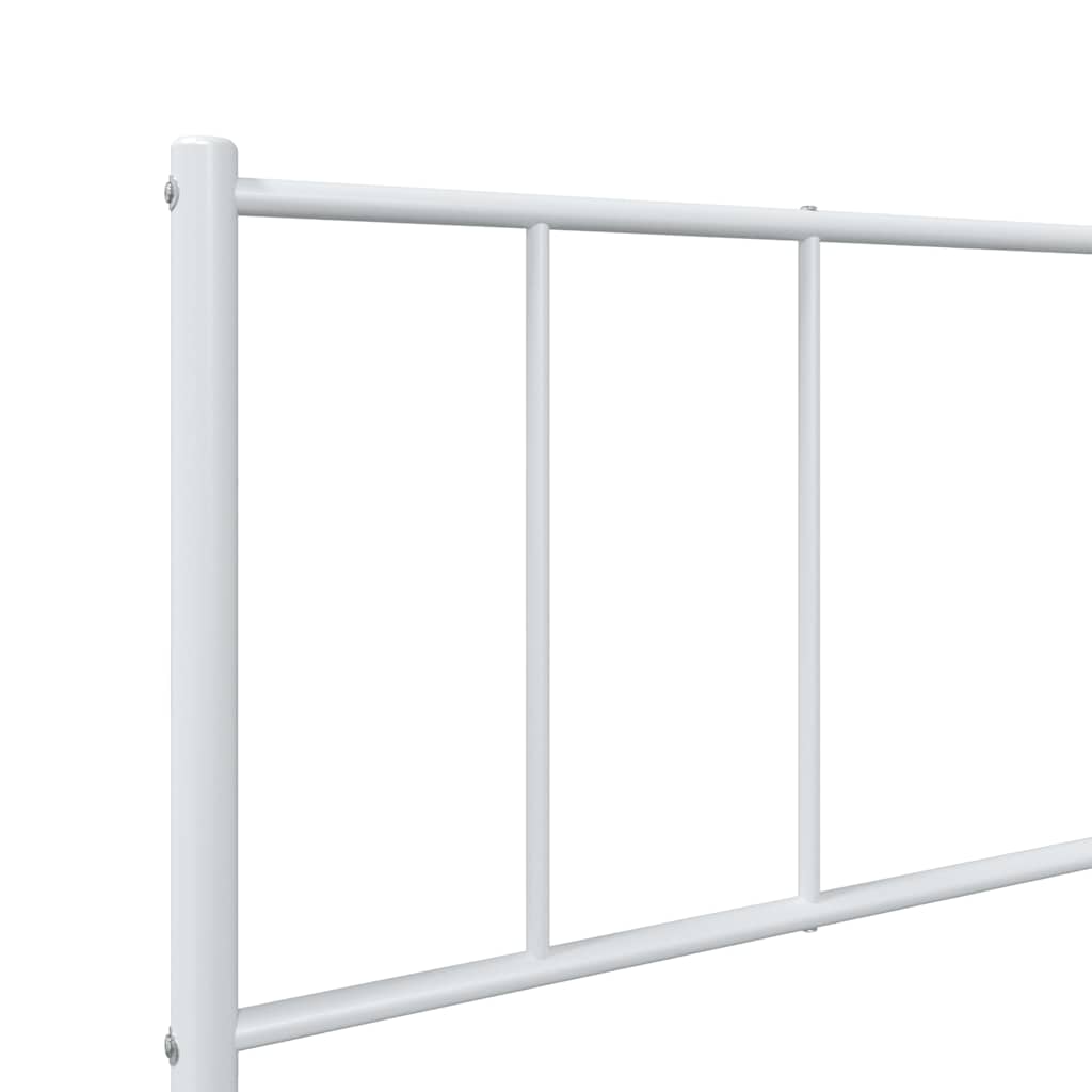 Metal Bed Frame without Mattress with Footboard White 90x200cm