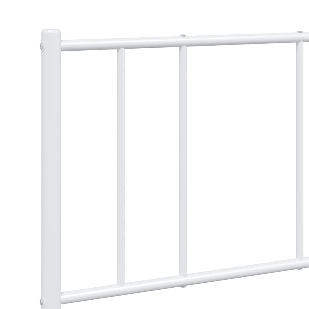 Metal Bed Frame without Mattress with Footboard White 120x200cm