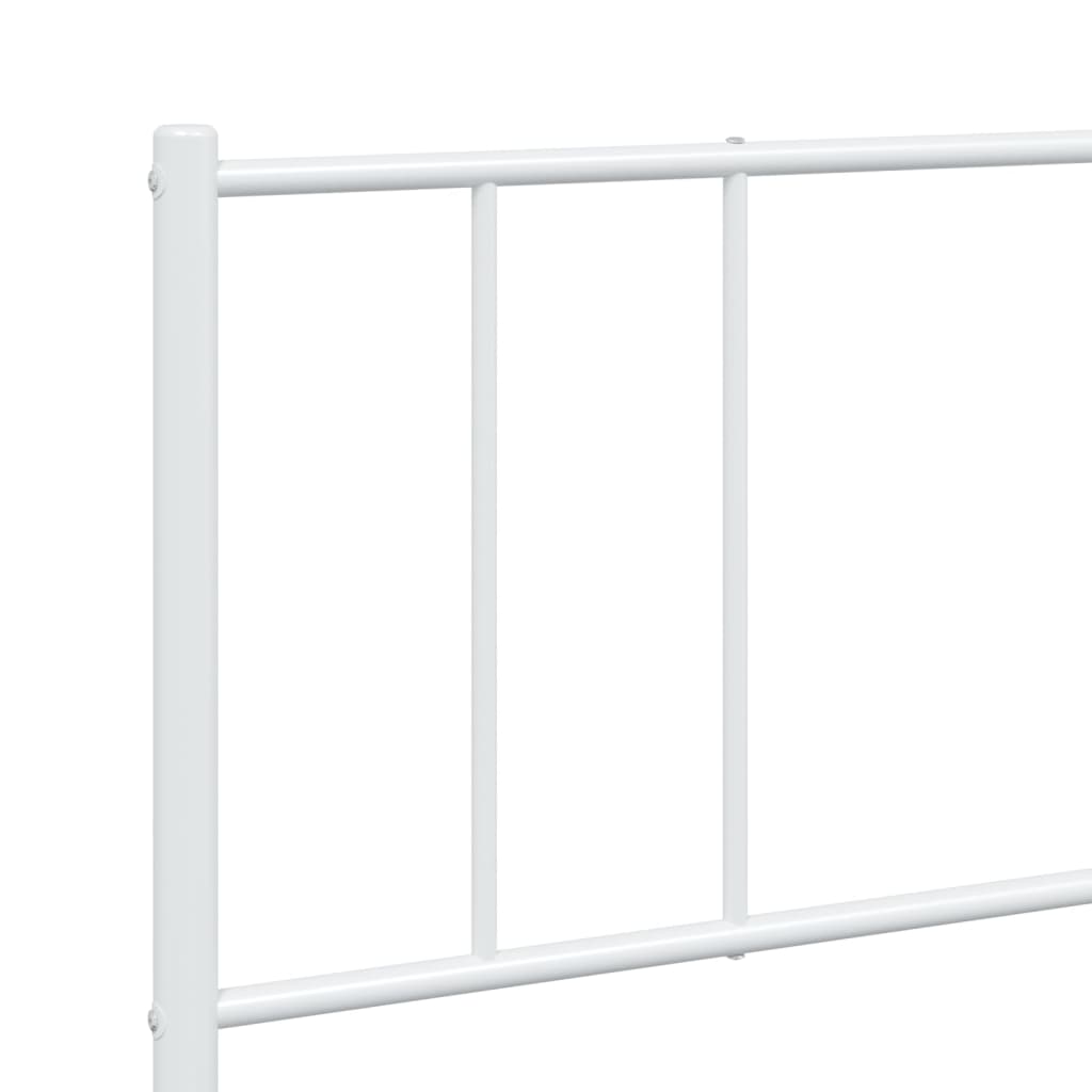 Metal Bed Frame without Mattress with Footboard White 200x200cm