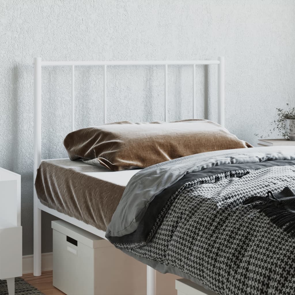 Metal Headboard White 80 cm