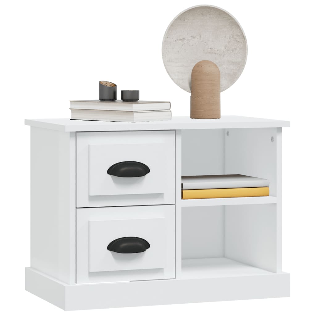 Bedside Cabinet White 60x35.5x45 cm