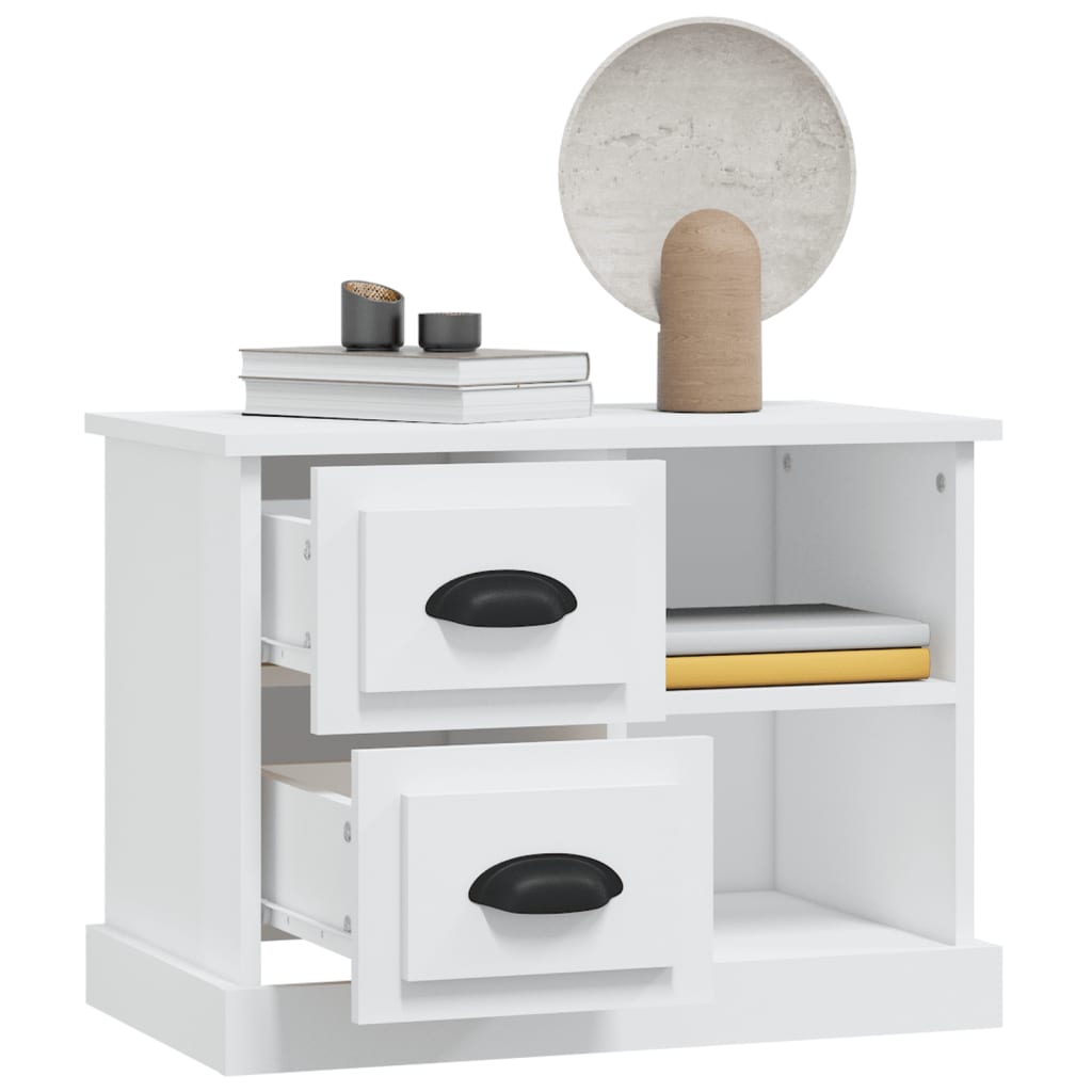 Bedside Cabinet White 60x35.5x45 cm