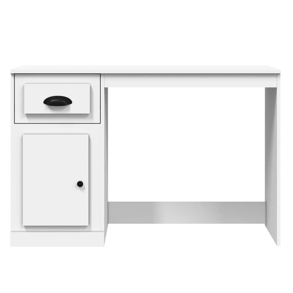Desk with Drawer White 115x50x75 cm Engineered Wood