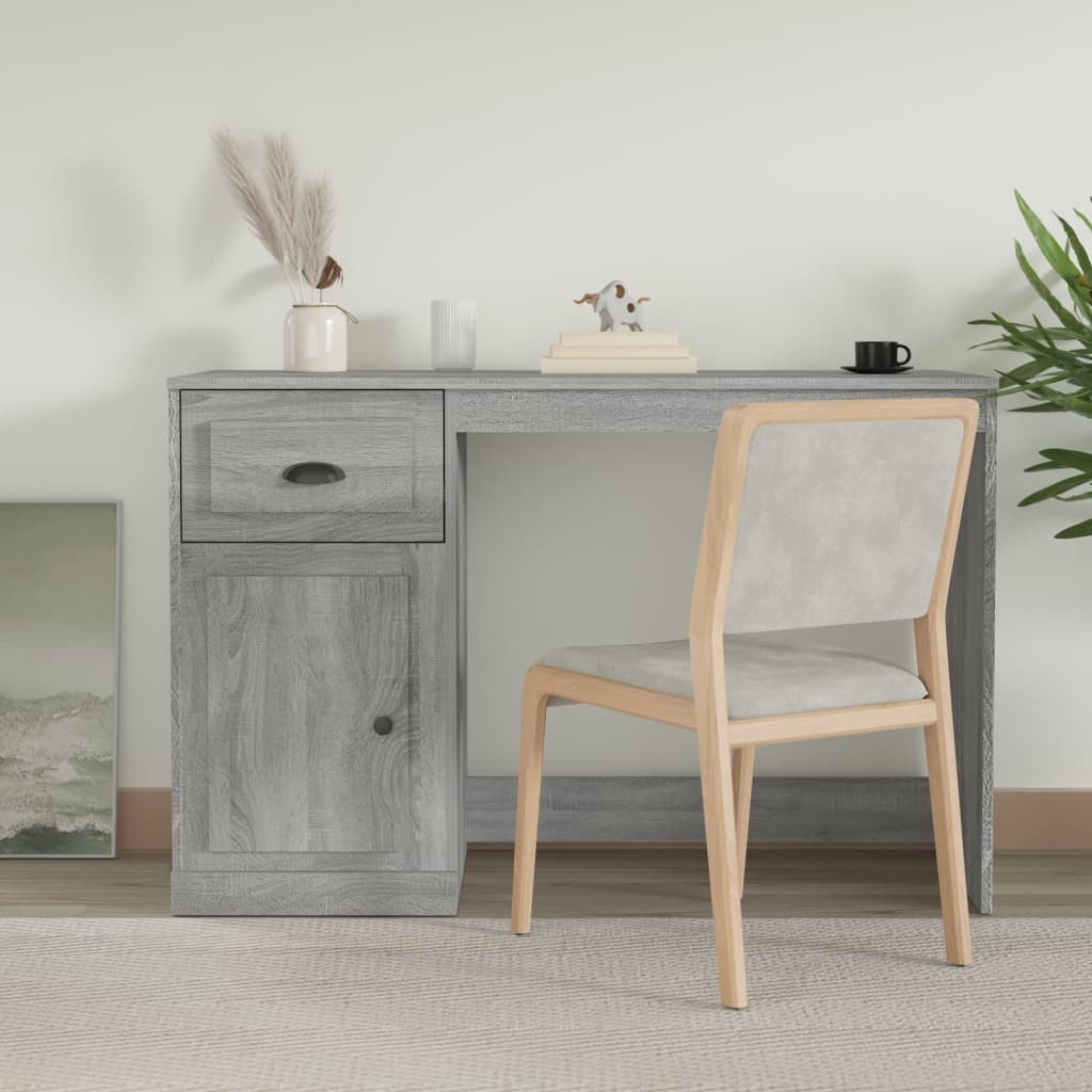 Desk with Drawer Grey Sonoma 115x50x75 cm Engineered Wood