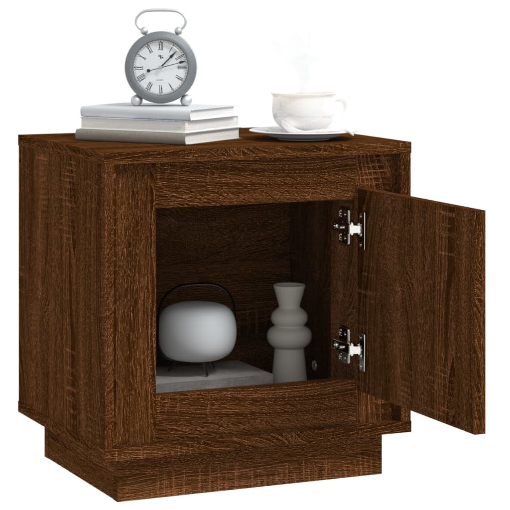 Bedside Cabinet Brown Oak 44x35x45 cm Engineered Wood