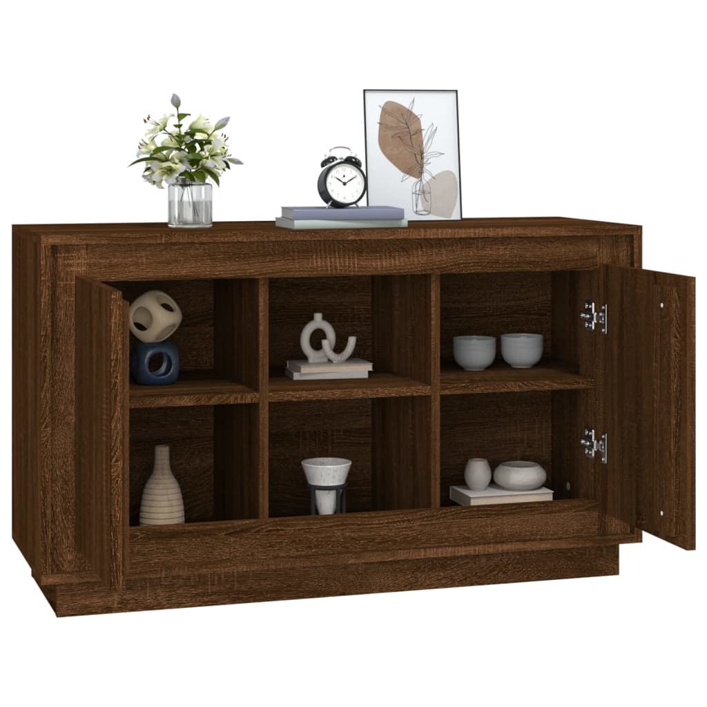 Sideboard Brown Oak 102x35x60 cm Engineered Wood