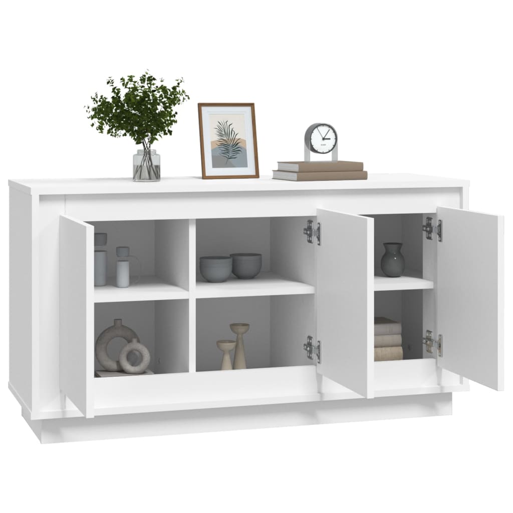 Sideboard White 102x35x55 cm Engineered Wood