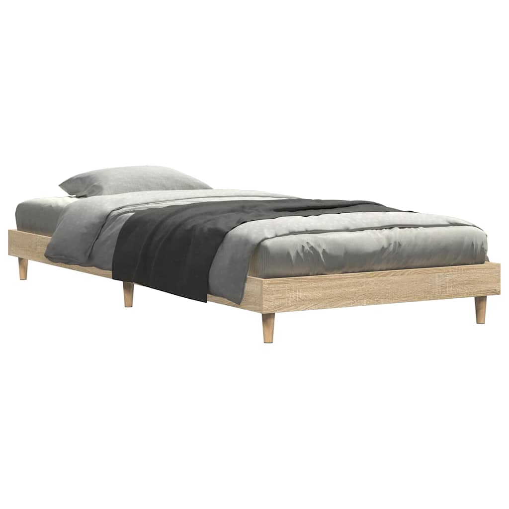 Bed Frame without Mattress Sonoma Oak 90x200 cm Engineered Wood