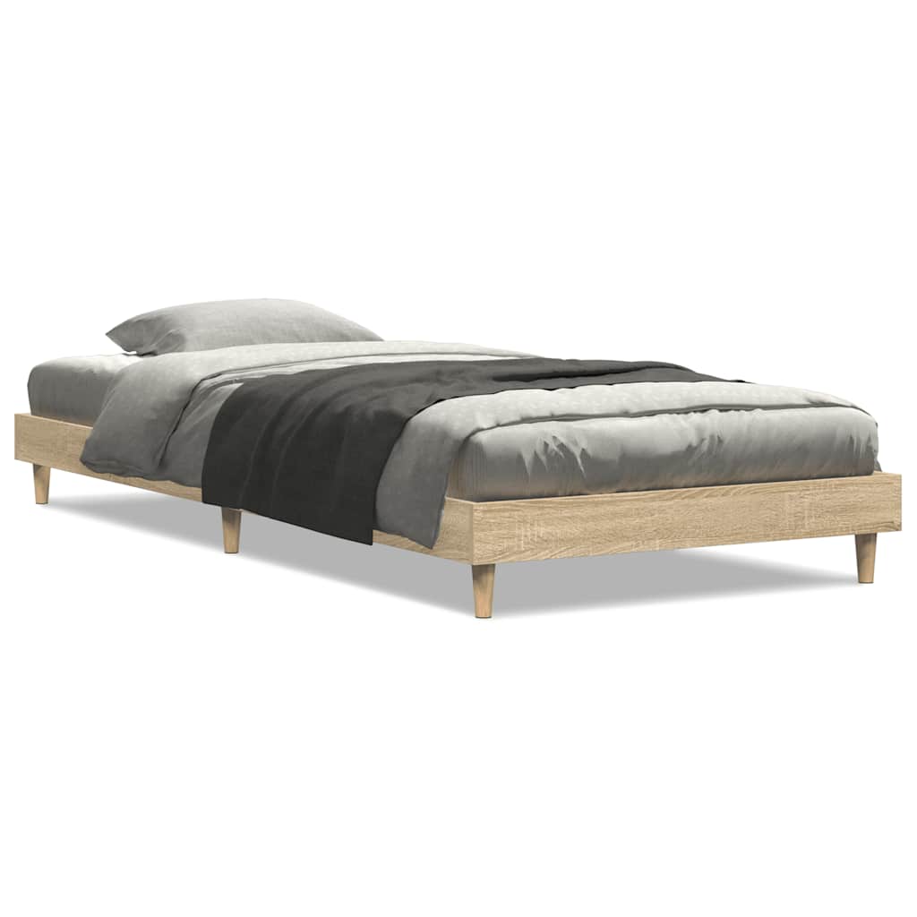 Bed Frame without Mattress Sonoma Oak 90x200 cm Engineered Wood