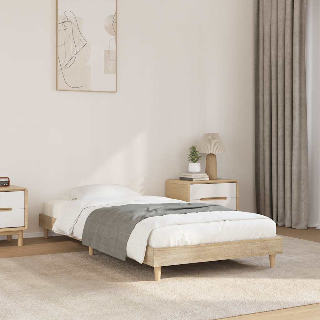 Bed Frame without Mattress Sonoma Oak 90x200 cm Engineered Wood
