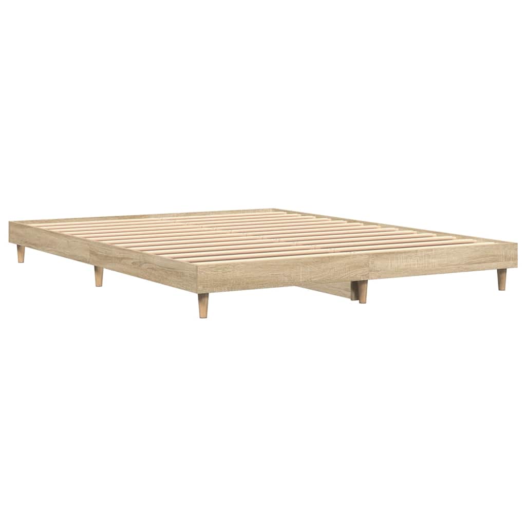 Bed Frame without Mattress Sonoma Oak 135x190 cm Double Engineered Wood