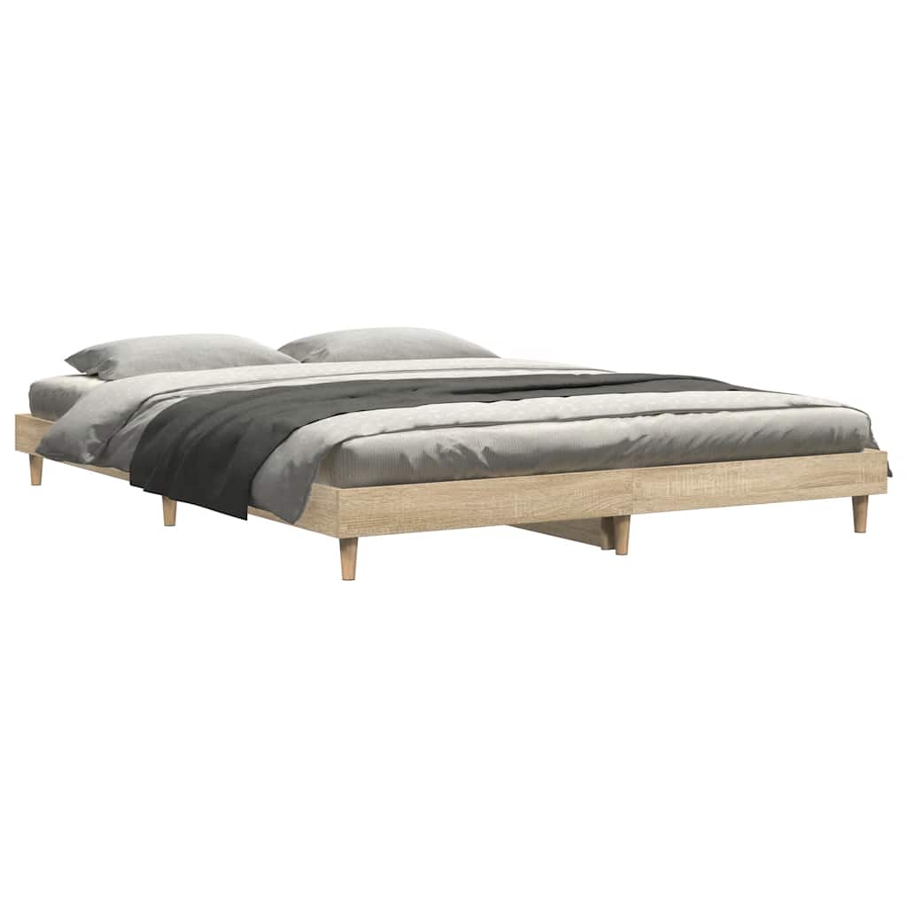 Bed Frame without Mattress Sonoma Oak 135x190 cm Double Engineered Wood