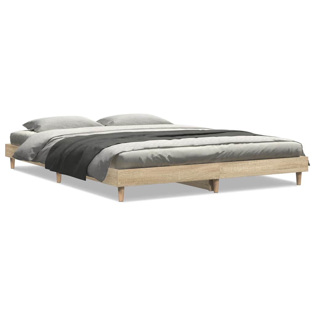 Bed Frame without Mattress Sonoma Oak 135x190 cm Double Engineered Wood