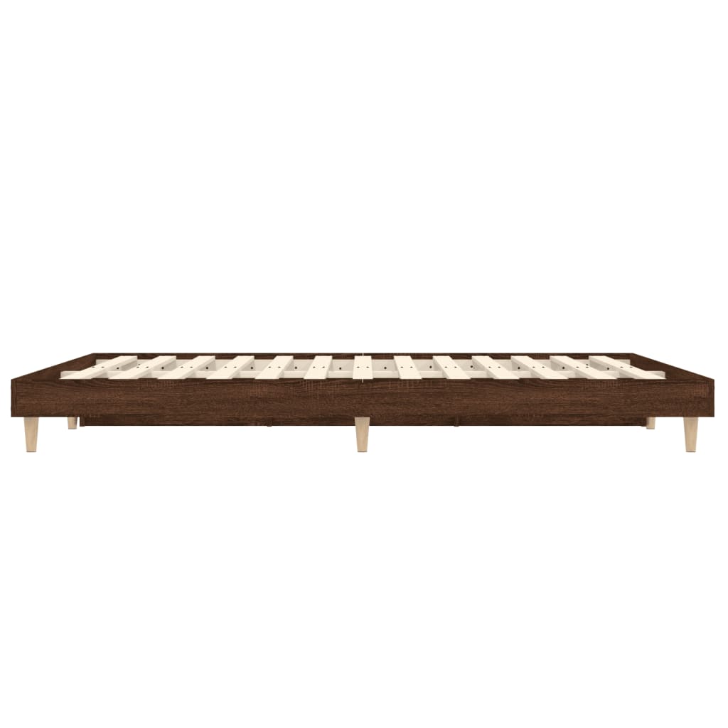 Bed Frame without Mattress Brown Oak 120x190 cm Small Double Engineered Wood