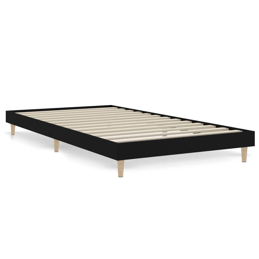 Bed Frame without Mattress Black 90x190 cm Single Engineered Wood