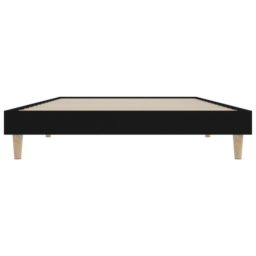 Bed Frame without Mattress Black 90x190 cm Single Engineered Wood