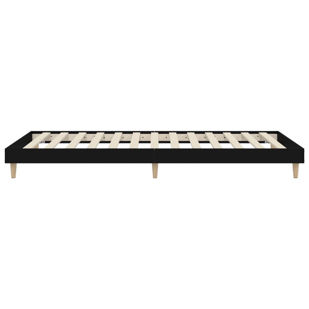 Bed Frame without Mattress Black 90x190 cm Single Engineered Wood