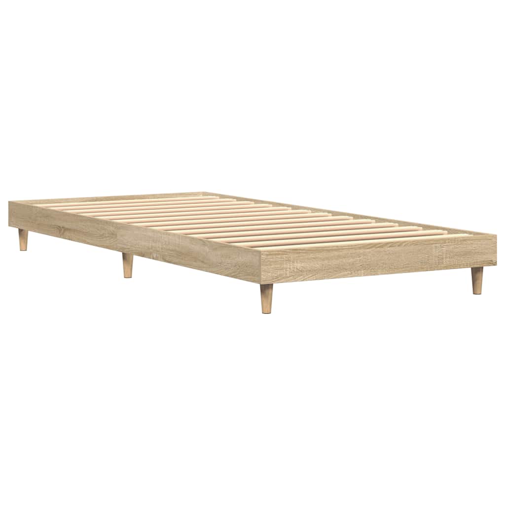 Bed Frame without Mattress Sonoma Oak 75x190 cm Small Single Engineered Wood