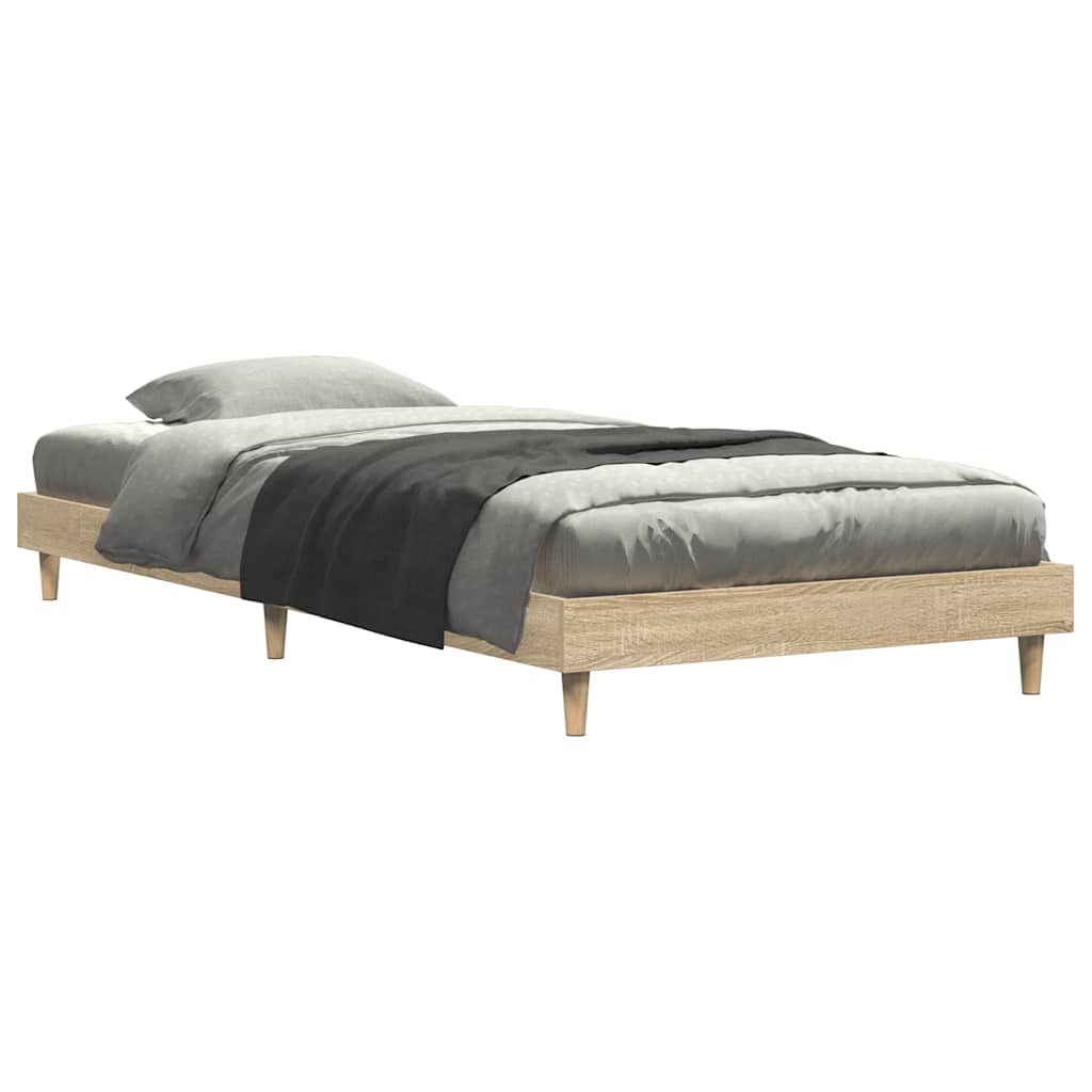Bed Frame without Mattress Sonoma Oak 75x190 cm Small Single Engineered Wood