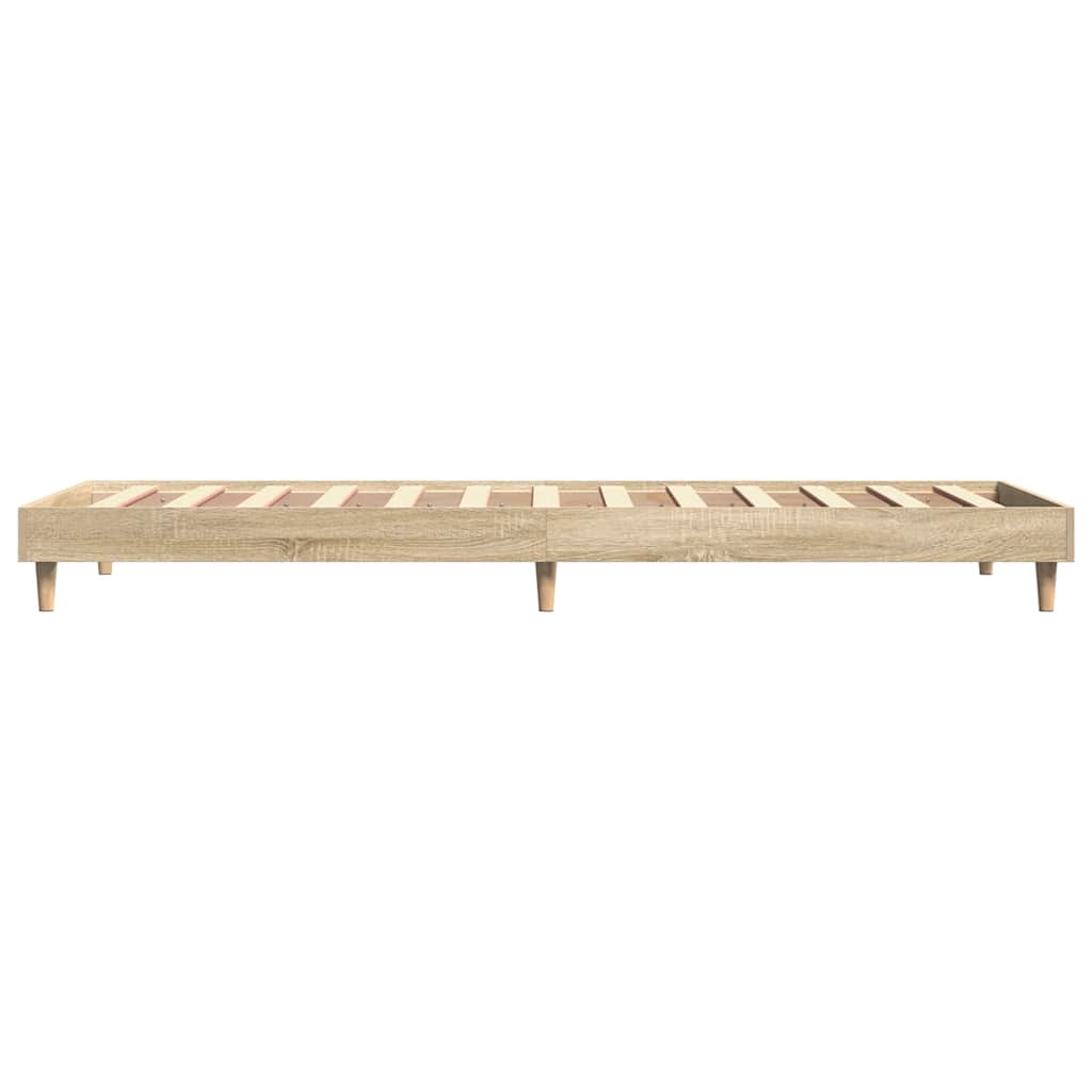 Bed Frame without Mattress Sonoma Oak 75x190 cm Small Single Engineered Wood